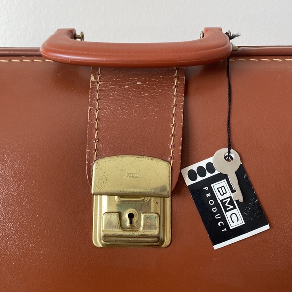 Vintage 1920s Leather Brief Case NWT Brown - Picture 2 of 10